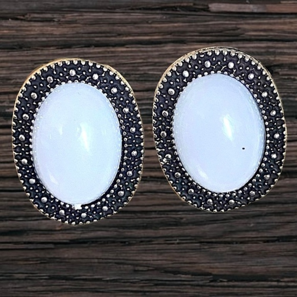 NWOT Oval Stone Earrings